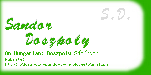 sandor doszpoly business card